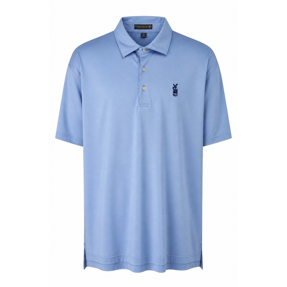 Peter Millar Summer Comfort Polo Men XL Blue Ozaukee Country Club Mequon WI Golf